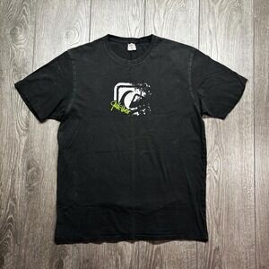 Vintage Quicksilver Y2K T Shirt Mens Medium Black Vtg 2000s Surf Echelon Slim